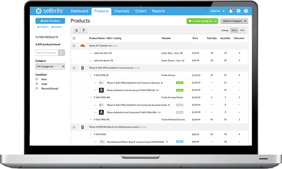 Products Screenshot