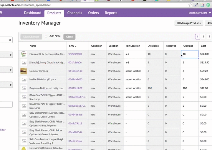 Bulk Edit Inventory New Features