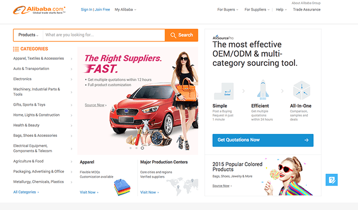 finding products to sell online with alibaba