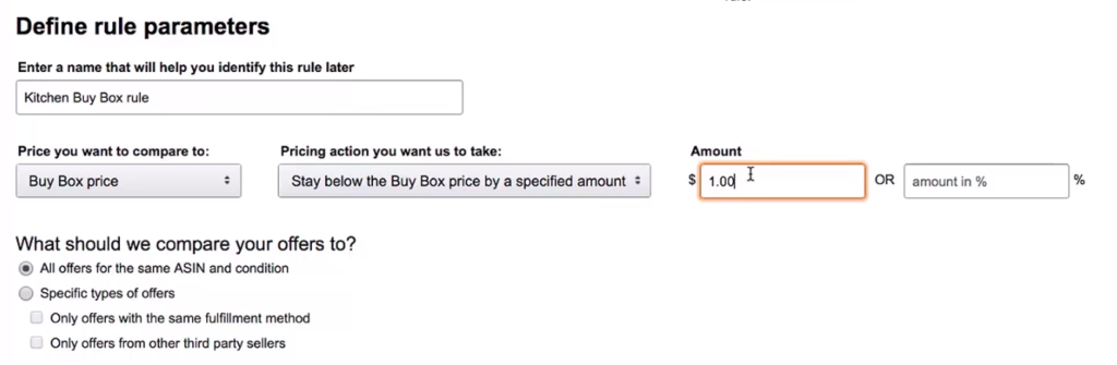amazon set up pricing rules