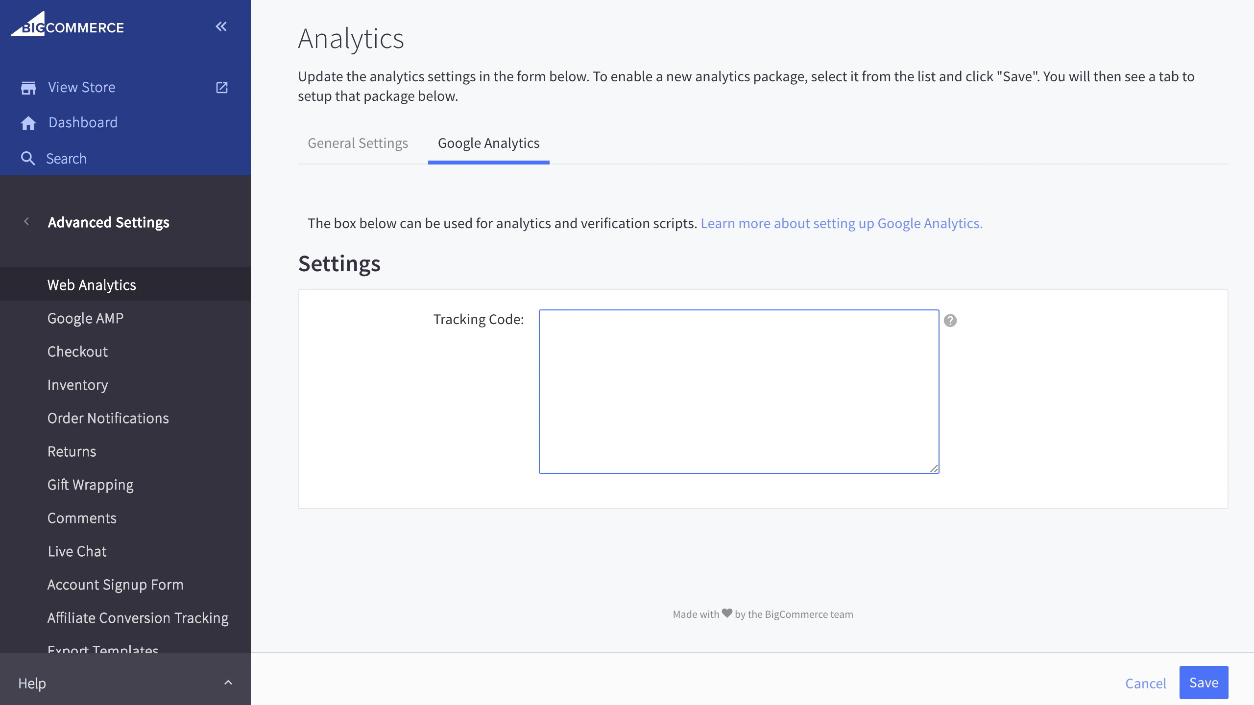 bigcommerce apps google analytics