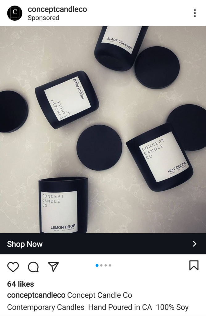 etsy carousel ad on instagram