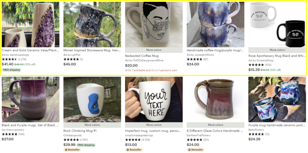 etsy mugs for sale