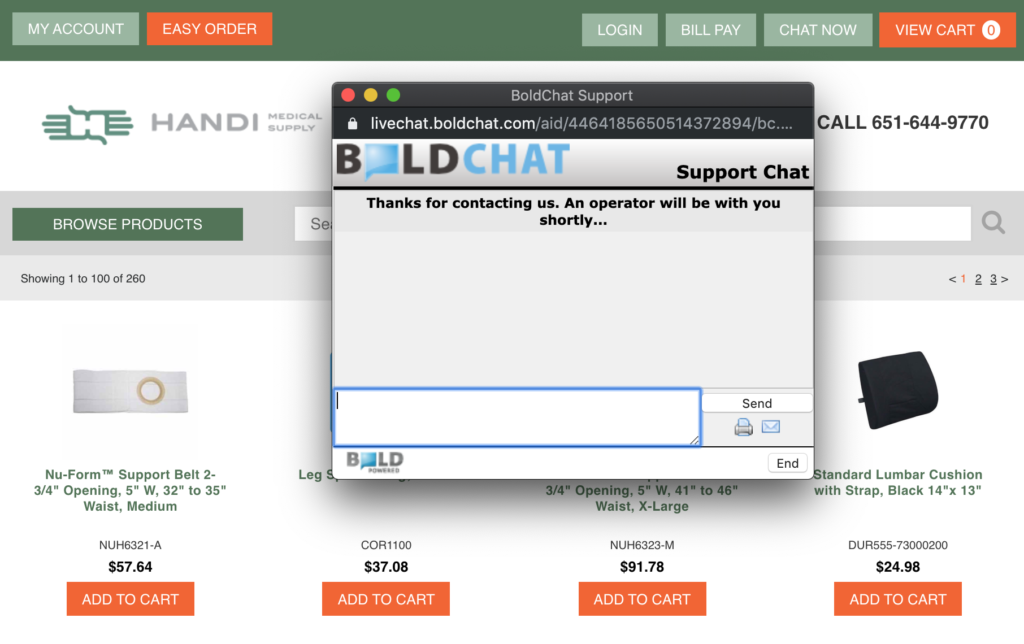 Handi Medical Supply live chat