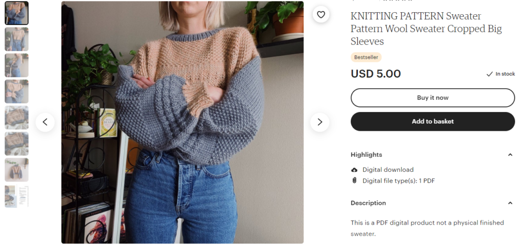 etsy pattern seller