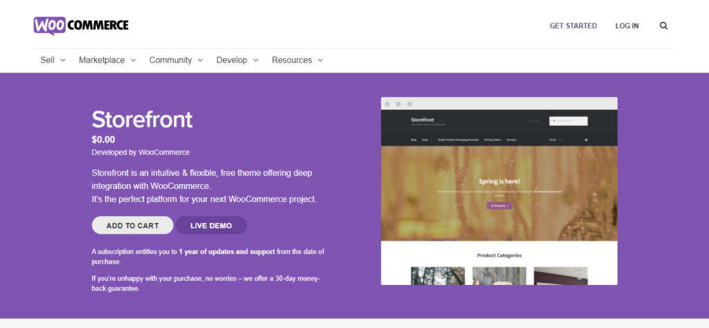woocommerce storefront theme