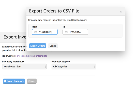 Export to CSV Screen