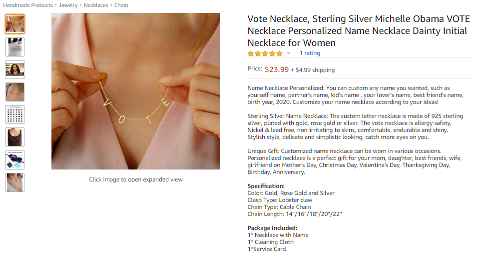 jewelry for sale on Amazon Handmade
