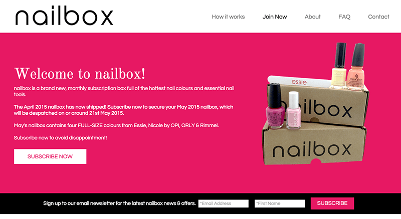 successful subscription box business nailbox