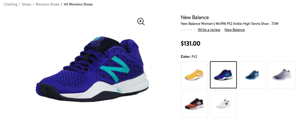New Balance sneakers for sale on walmart.com