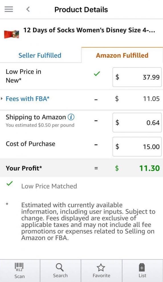 Amazon seller app for retail arbitrage