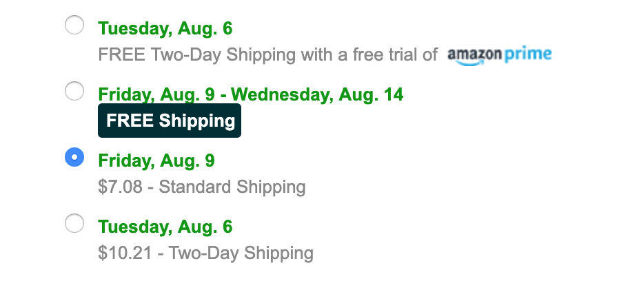 Amazon shipping costs