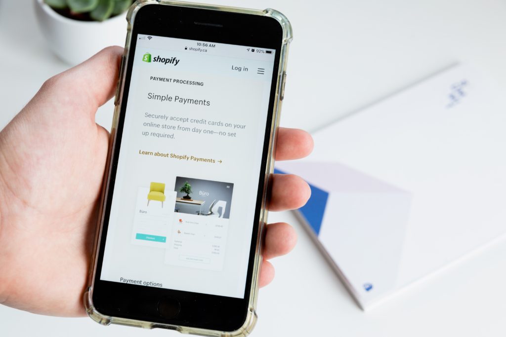 shopify payment on mobile phone