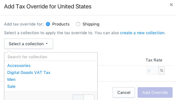 shopify sales tax