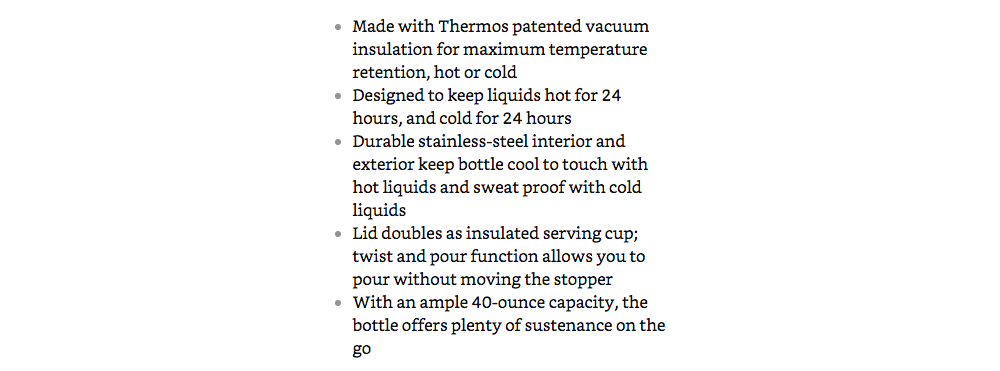thermos product description