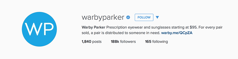 Warby Parker Instagram